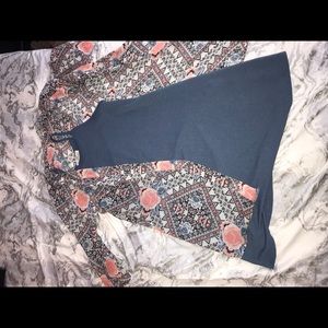 Blue dress with floral cover up